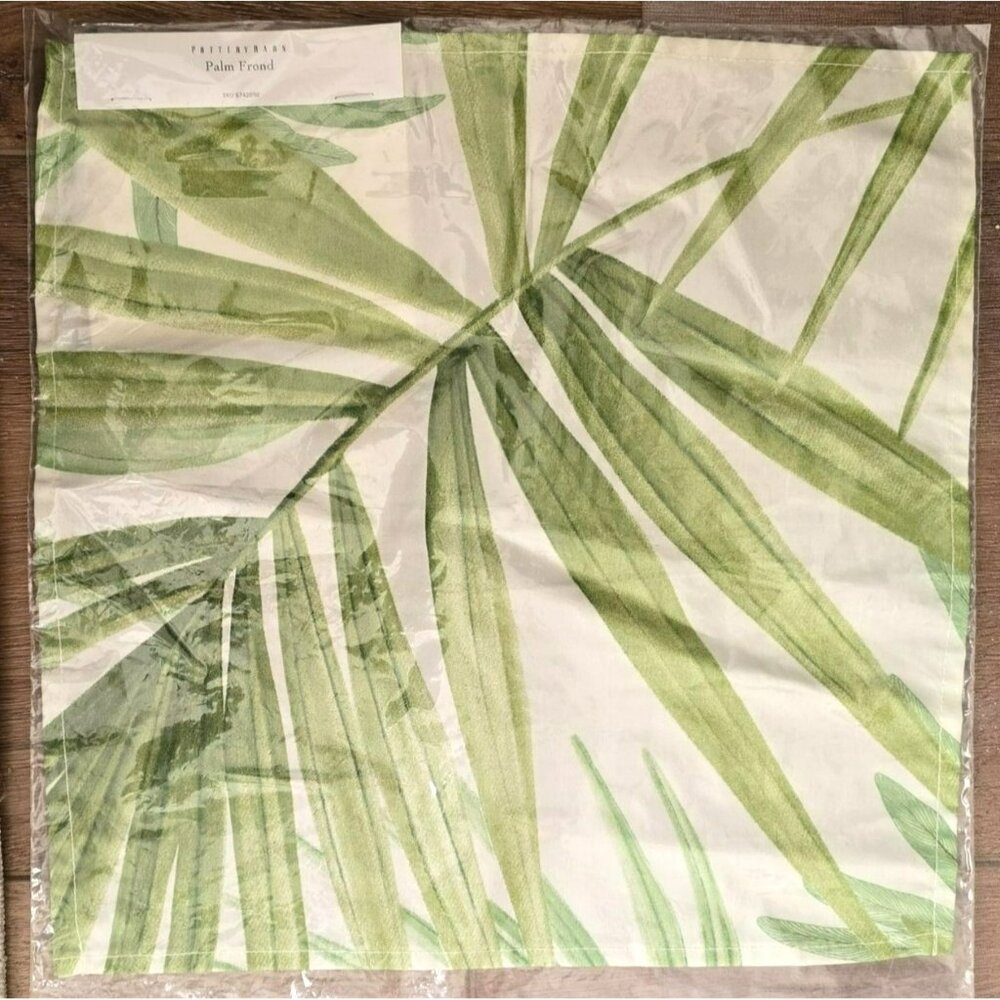 Pottery Barn Palm Frond Organic Cotton Table Square Decor DH933